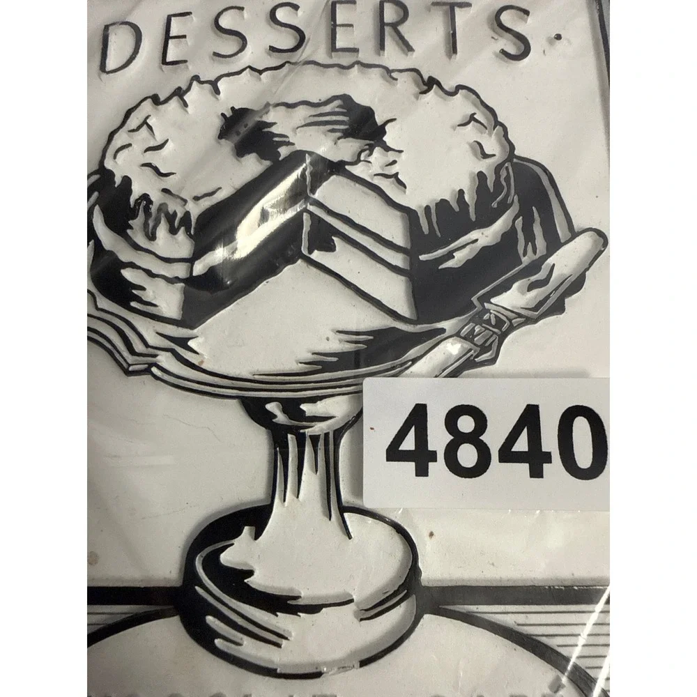 Vintage French Cafe Desserts Chocolat‎ Cafe Cake Wall Plaque Black White Decor